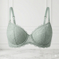 SOUTIEN-GORGE GALBANT EN DENTELLE – VERT SAUGE PASTEL