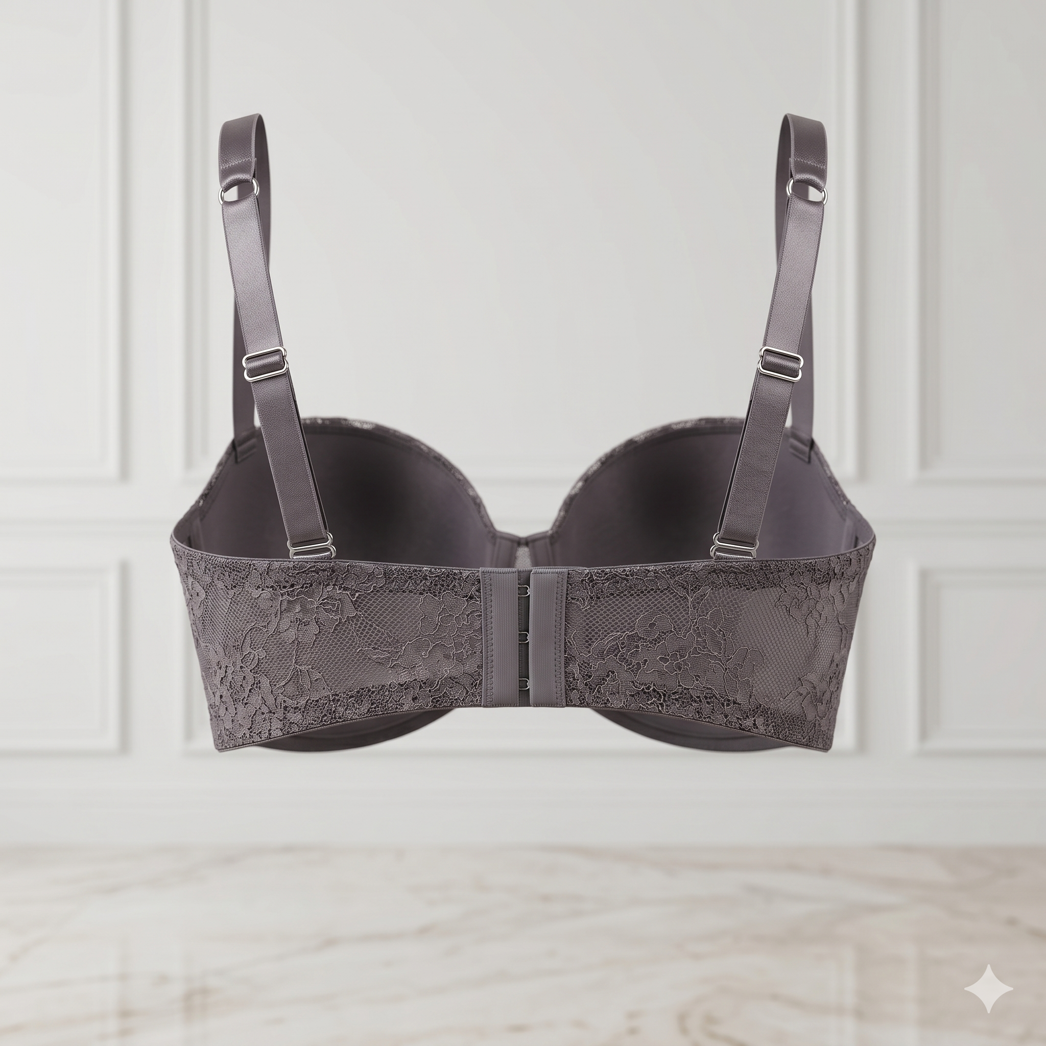 SOUTIEN-GORGE CORBEILLE BANDEAU EN DENTELLE ANTHRACITE