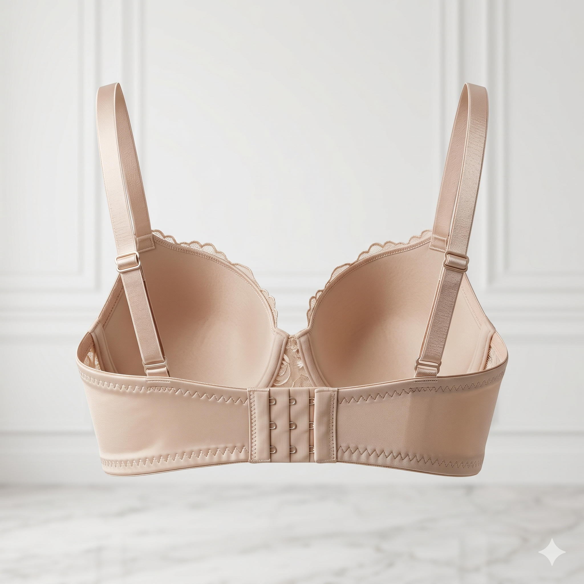 SOUTIEN-GORGE PUSH-UP BEIGE EN DENTELLE FESTONNÉE