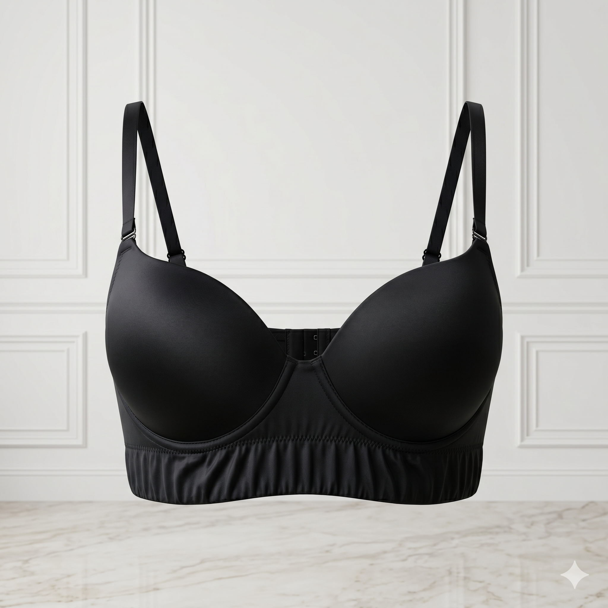 SOUTIEN-GORGE MULTIPOSITION NOIR COQUÉ SANS BRETELLES