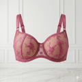 SOUTIEN-GORGE EMBOÎTANT BRODÉ VIEUX ROSE À ARMATURES